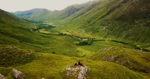 Drone Vidéo Aérienne Highlands Landscape Scotland Nature Travel — Video