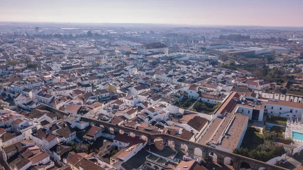 Drone Vista Aérea Del Paisaje Urbano Evora Alentejo Portugal — Foto de Stock