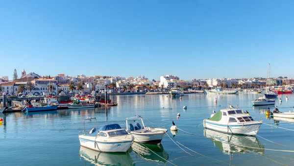 Vista Panorâmica Cidade Lagos Partir Porto Portugal Algarve — Fotografia de Stock