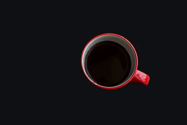 Cup of coffee on black background. soft focus. — Stock Photo, Image
