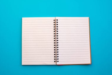 Not defteri ve ekipmanlar renk arkaplanı üzerine okula geri döndüler.