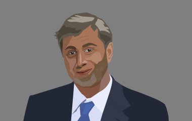 4 Haziran, 2028: Roman Abramoviç vektör portre. Chelsea Football Club Rus-İsrail milyarder işadamı, yatırımcı ve politikacı, sahibi .
