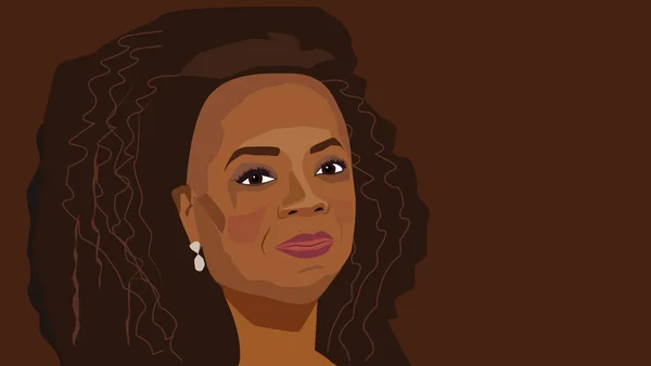 2018. június 8.: híres Tv-host és sikeres üzletasszony Oprah Winfrey vektor portréja. — Stock Vector