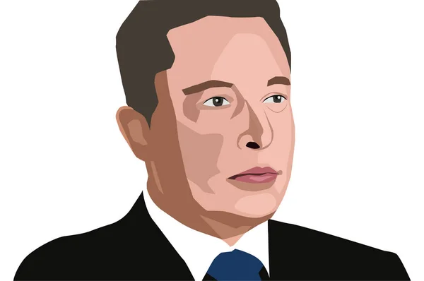 2018. június 19.: híres alapítója, elnök-vezérigazgatója és vállalkozó Elon Musk vektor portré. — Stock Vector