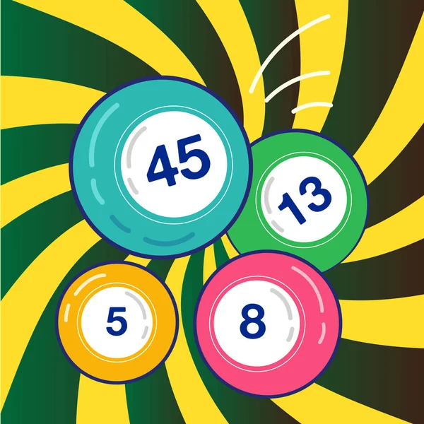 Loterij ballen op transparante achtergrond. Ballen en getallen van lotto vector design. Lotto bingo spel geluk concept illustratie. Realistische geïsoleerde loterij ballen. — Stockvector