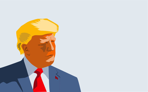 Nov, 2018: US President Donald Trump vector portrait.