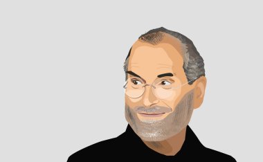 May, 2018: Famous entrepreneur Steve Jobs Vector Portrait. clipart