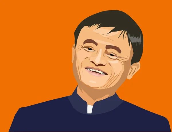 Mayo, 2019: Jack Ma vector portrait. Famoso empresario y CEO Jack Ma — Vector de stock