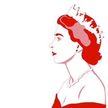 Mayıs, 2019, Londra, İngiltere: Vektör illüstrasyon, Kraliçe Elizabeth Ii portresi