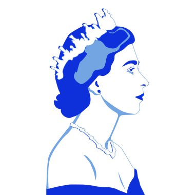 Mayıs, 2019, Londra, İngiltere: Vektör illüstrasyon, Kraliçe Elizabeth Ii portresi