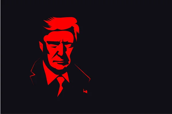 Washington, D.C. USA - June, 2019: US President Donald Trump vector silhouette portrait illustration. — Stock Vector
