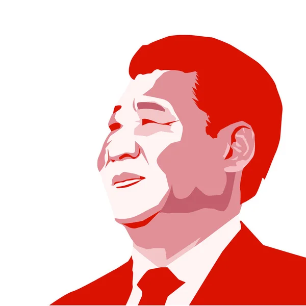 Peking, Kína Aug, 2019: a Kínai Népköztársaság elnöke XI Jinping — Stock Vector