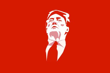 Washington, Dc, US - Ekim 2019: ABD Başkanı Donald Trump 'ın vektör illüstrasyonu