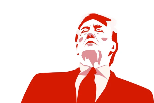 WASHINGTON, DC, EE.UU. - Oct, 2019: Ilustración vectorial del presidente estadounidense, Donald Trump — Archivo Imágenes Vectoriales