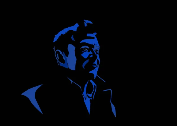 SF, ABD - Haziran 2020: Ünlü girişimci ve CEO Elon Musk. Portre çizimi. Vektör