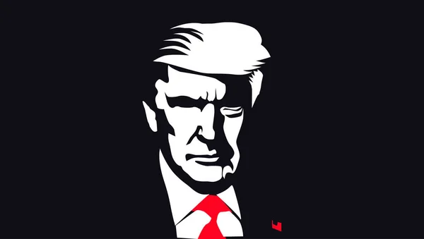 "WASHINGTON D.C., États-Unis "- Juin 2020 : Illustration du portrait du président américain Donald Trump. Portrait du président américain Trump sur fond blanc. Vecteur — Image vectorielle