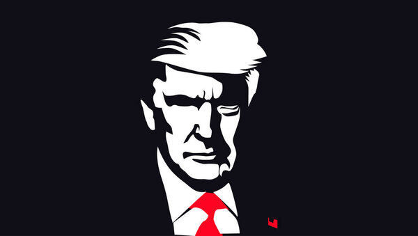 "WASHINGTON D.C., USA" - June 2020: Portrait illustration of American president, Donald Trump. US President Trump portrait on white background. Vector