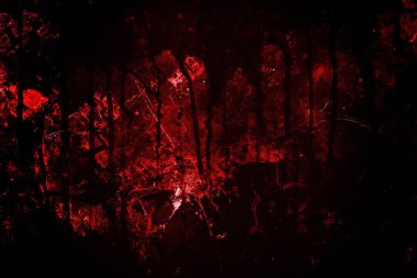 Kanlı metal duvar içinde belgili tanımlık karanlık korku içerik ve Cadılar Bayramı festivali için. 3D çizim.