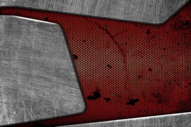 krom metal ve karbon fiber mesh. metal arka plan ve doku. 3D çizim.