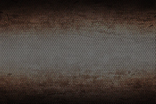 深色和锈迹斑斑的金属网背景纹理 — 图库照片