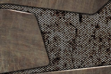 krom metal ve karbon fiber mesh. metal arka plan ve doku. 3D çizim.