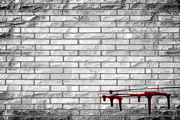 Bloody Brick Wall Dark Horror Content Halloween Festival Illustration — Stock Photo, Image