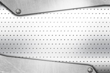 Beyaz krom metal ve karbon fiber kafes. metal arka plan ve doku. 3D çizim.