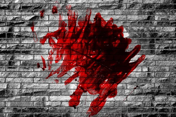 Bloedige muur in het donker — Stockfoto