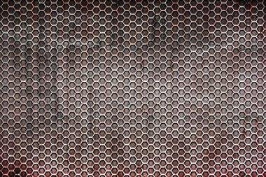 Kırmızı ve beyaz altıgen arka plan ve doku.