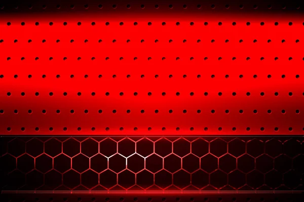 Red and black chrome carbon fiber. metal background — Stock Photo, Image