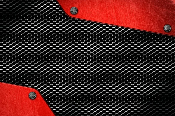 Vörös és fekete fém háttér és textúra. — Stock Fotó