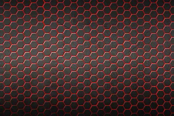 red and black hexagon background and texture.