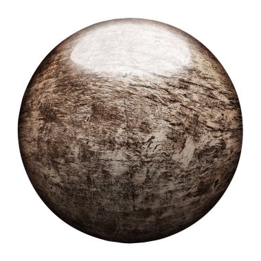 eski kahverengi ahşap top. ile izole kırpma yolunu ekleyin. 3D çizim.