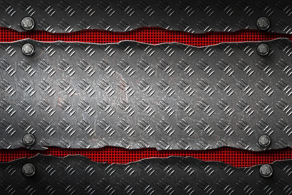 siyah metal afiş Kırmızı Mesh metal plaka. 