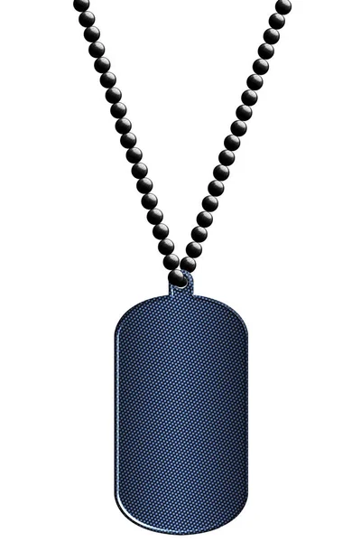 Etiqueta Metal Azul Colar Isolado Com Caminho Recorte Ilustração — Fotografia de Stock