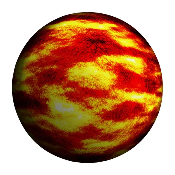 Vermelho queimar planeta isolado e adicionar caminho de recorte — Fotografia de Stock
