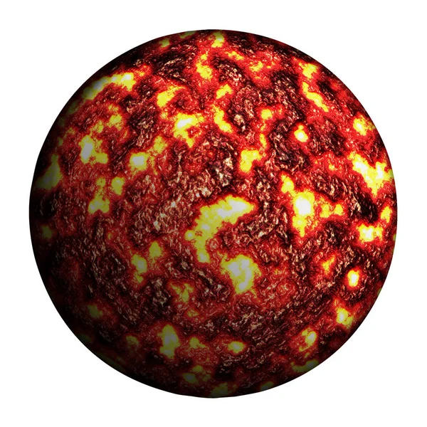 Червона опікова планета ізольована і додати відсічний контур — стокове фото