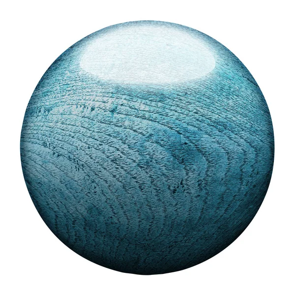 Vieja bola de madera azul. aislado con añadir ruta de recorte . —  Fotos de Stock
