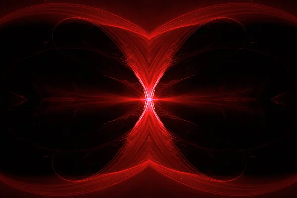 Röd cirkulär vågglöd. Kalejdoskop ljus effekt. — Stockfoto