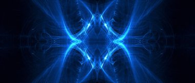 mavi dairesel dalga kızdırma. Kaleidoscope aydınlatma efekti. 