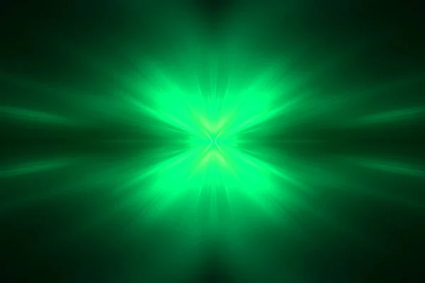 Yeşil dairesel dalga kızdırma. Kaleidoscope aydınlatma efekti. — Stok fotoğraf