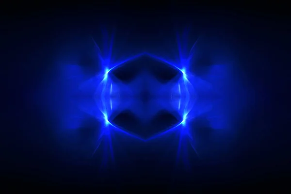 Niebieskim, okrągłym blaskiem fali. efekt oświetlenia Kalejdoskopu. — Zdjęcie stockowe