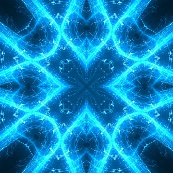 Modrá KRUHOVÁ záře. kaleidoskop, efekt osvětlení. — Stock fotografie