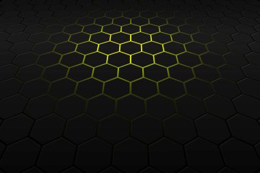 siyah altıgen arka plan ve doku.