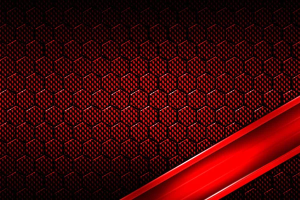 Червоний банер на шестикутнику червоного вуглецевого волокна . — стокове фото