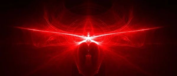 Kırmızı dairesel dalga parıltısı. kaleydoskop aydınlatma etkisi. — Stok fotoğraf