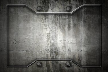 arka plan ve textu için metal çerçeveli metal veya beton duvar