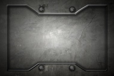 arka plan ve textu için metal çerçeveli metal veya beton duvar