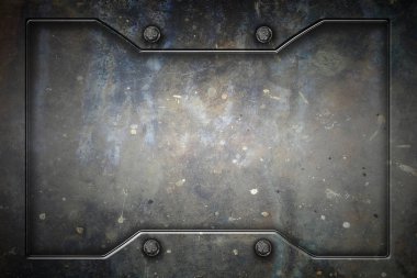 arka plan ve textu için metal çerçeveli metal veya beton duvar