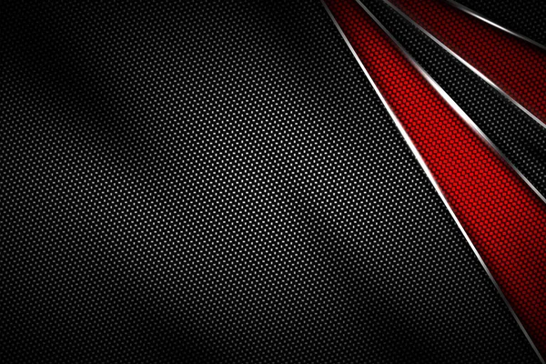 Red Black Carbon Fiber Chromium Frame Metal Background Material Design — Stock Photo, Image
